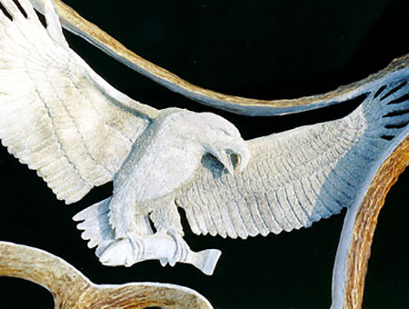 Antler Carving of Eagle